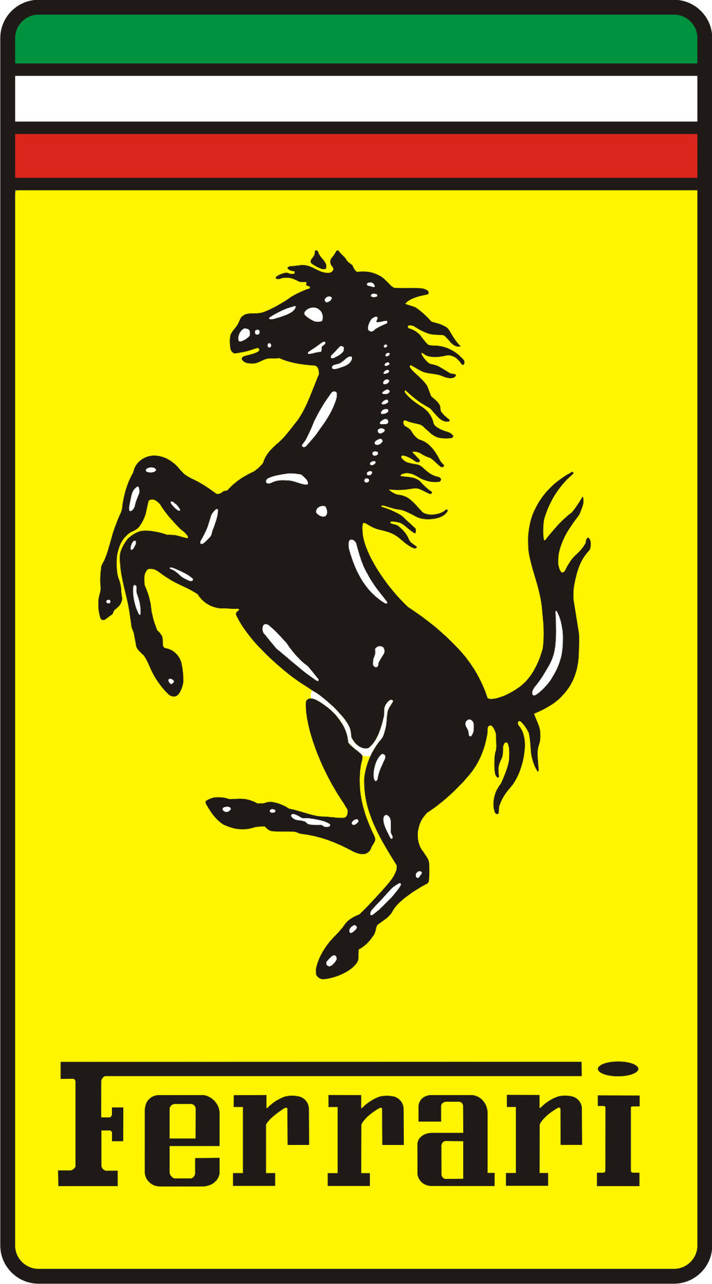 Cavallino Rampante montato sulle vetture Ferrari di serie.
